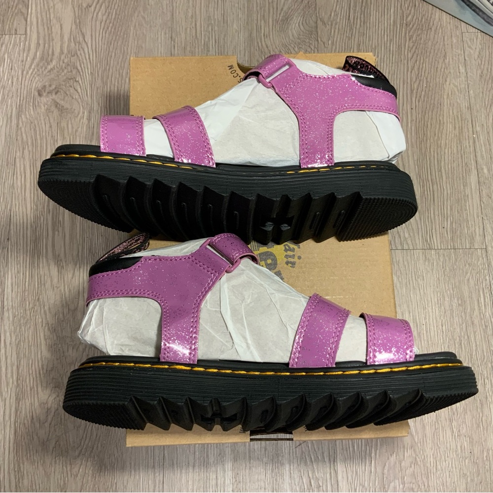 Dr. Martens Klaire Y Cosmic Glitter Dark Pink Strappy Sandal Women's 6 or 7 - Picture 6 of 9
